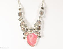 Load image into Gallery viewer, VINTAGE GENUINE SEMI-PRECIOUS SILVERTONE ROSE QUARTZ, PEARL, AGATE, MOONSTONE, DRUZY NECKLACE/ NEW OLD STOCK