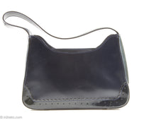 Load image into Gallery viewer, VINTAGE TIFFANY & FRED DARK BLUE LEATHER AND PATENT ACCENTS HANDBAG - MADE IN FRANCE