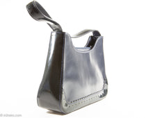 Load image into Gallery viewer, VINTAGE TIFFANY & FRED DARK BLUE LEATHER AND PATENT ACCENTS HANDBAG - MADE IN FRANCE