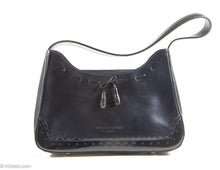 Load image into Gallery viewer, VINTAGE TIFFANY & FRED DARK BLUE LEATHER AND PATENT ACCENTS HANDBAG - MADE IN FRANCE