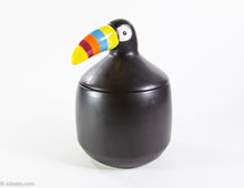 Load image into Gallery viewer, VINTAGE TOUCAN COOKIE JAR BLACK WITH COLORFUL BEAK