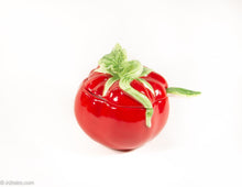 Load image into Gallery viewer, CERAMIC TOMATO SHAPED SERVING BOWL WITH LID AND SPOON
