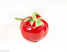 Load image into Gallery viewer, CERAMIC TOMATO SHAPED SERVING BOWL WITH LID AND SPOON
