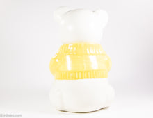 Load image into Gallery viewer, VINTAGE &quot;METLOX&quot; POPPYTRAIL SMILING WHITE TEDDY BEAR COOKIE JAR
