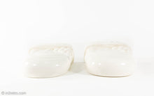 Load image into Gallery viewer, KENT ART WARE WHITE CERAMIC ART DECO FEMALE PROFILE WEIGHTED BOOKENDS JAPAN