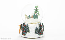 Load image into Gallery viewer, VINTAGE SNOW SCENE WIND-UP MUSICAL GLASS SNOW GLOBE &quot;SLEIGH RIDE&quot; | NEW OLD STOCK

