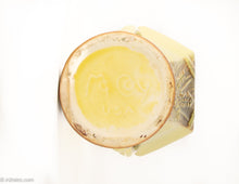 Load image into Gallery viewer, VINTAGE YELLOW DOUBLE HANDLED MCCOY VASE WITH WHEAT PATTERN