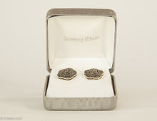 Load image into Gallery viewer, STERLING SILVER AND MARCASITE FLOWER POST EARRINGS
