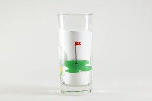 VINTAGE '19TH HOLE' GOLF HIGHBALL DRINKING GLASS COMPLETE SET OF 6
