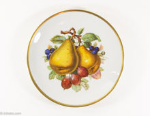 Load image into Gallery viewer, VINTAGE PORCELAIN GERMAN FRUIT PLATES WITH GOLD RIM / SET OF 8
