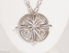 Load image into Gallery viewer, VINTAGE SIGNED MONET SILVERTONE MODERNIST LONG PENDANT/ NECKLACE
