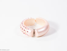 Load image into Gallery viewer, VINTAGE PEARLIZED PINK PLASTIC RHINESTONE CLAMPER BRACELET (UNSIGNED WEISS?) - 1950s
