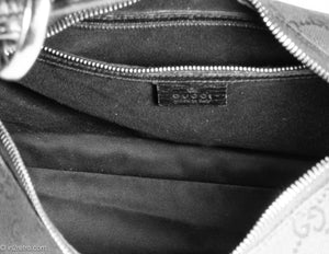 VINTAGE AUTHENTIC GUCCI LOGO CANVAS BROWN LEATHER HOBO SHOULDER BAG –  in2retro