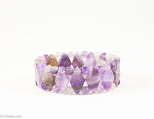 Load image into Gallery viewer, VINTAGE GENUINE AMETHYST STONES STRETCH BRACELET/ NEW OLD STOCK
