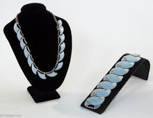 Load image into Gallery viewer, VINTAGE CORO BLUE MOONGLOW THERMOSET NECKLACE AND BRACELET SET/ 1950s
