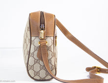 Load image into Gallery viewer, VINTAGE ICONIC AUTHENTIC GUCCI RED/GREEN RIBBON TAN LEATHER SHOULDER CROSSBODY BAG
