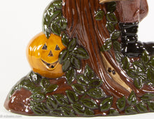 Load image into Gallery viewer, CERAMIC SPOOKY TREE WITH SCARECROW, JACK O&#39;LANTERN PUMPKINS, AND OWL
