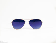 Load image into Gallery viewer, VINTAGE BLUE MIRRORED LENS AVIATOR SUNGLASSES WITH GOLD METAL FRAMES

