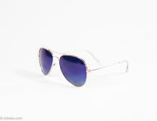 Load image into Gallery viewer, VINTAGE BLUE MIRRORED LENS AVIATOR SUNGLASSES WITH GOLD METAL FRAMES

