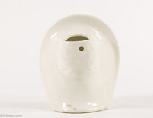 Load image into Gallery viewer, VINTAGE MID CENTURY WHITE LADY HEAD VASE/ WALL POCKET PORCELAIN CERAMIC LARGE BRIMMED HAT - 1940&#39;S
