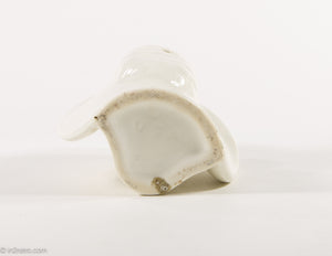 VINTAGE MID CENTURY WHITE LADY HEAD VASE/ WALL POCKET PORCELAIN CERAMIC LARGE BRIMMED HAT - 1940'S