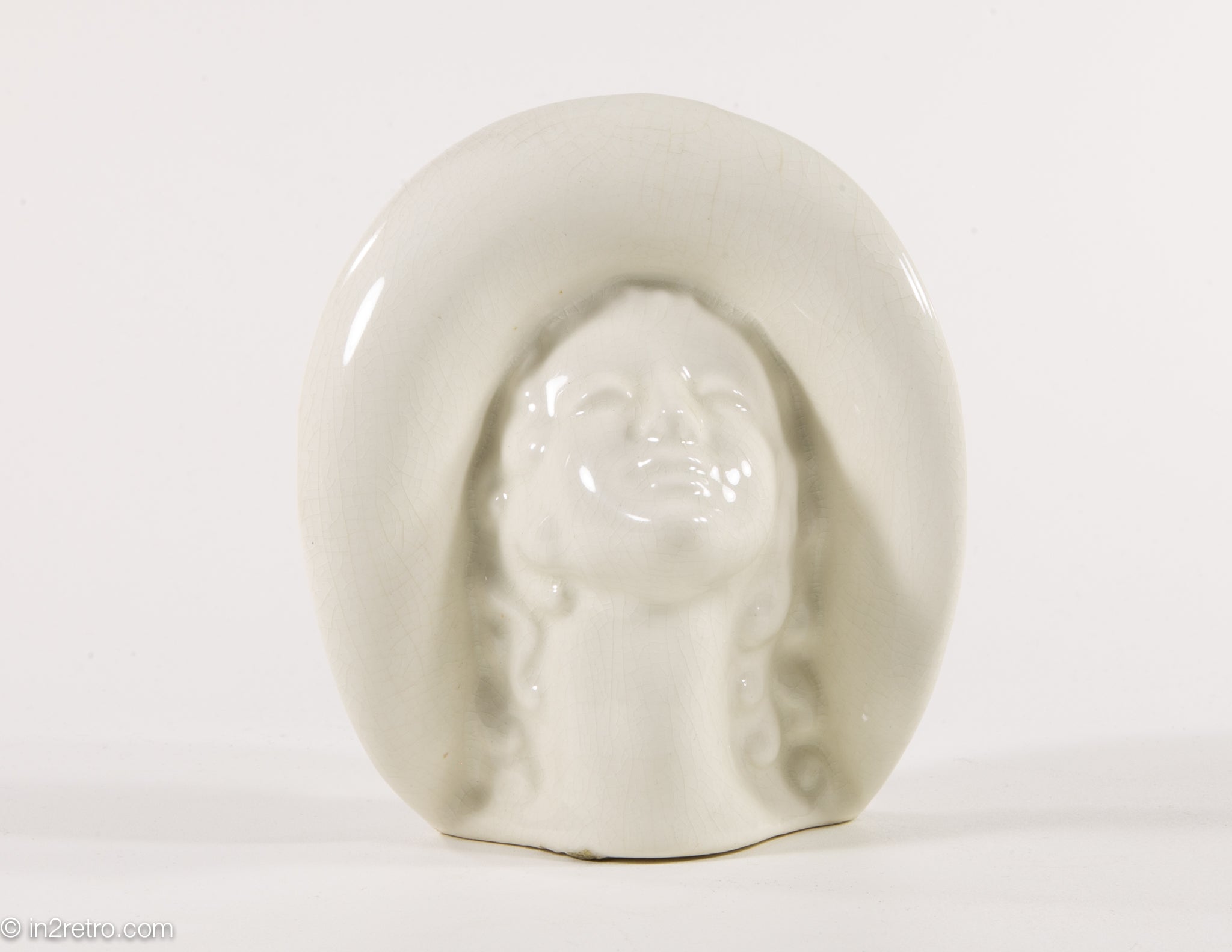 VINTAGE MID CENTURY WHITE LADY HEAD VASE/ WALL POCKET PORCELAIN CERAMI –  in2retro