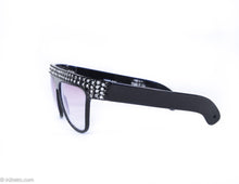 Load image into Gallery viewer, VINTAGE BLACK GLOSSY &quot;STARRY EYES&quot; BLING RHINESTONE SUNGLASSES | 1980s
