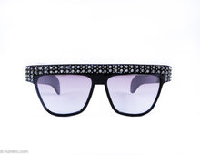Load image into Gallery viewer, VINTAGE BLACK GLOSSY &quot;STARRY EYES&quot; BLING RHINESTONE SUNGLASSES | 1980s
