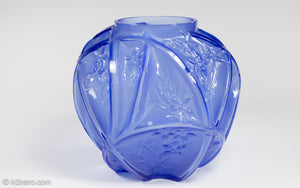 CONSOLIDATED GLASS MARTELE REUBEN "700 LINE" BLUE/PURPLE VASE | 1930s