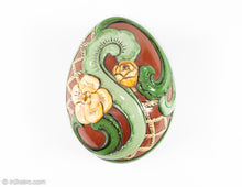 Load image into Gallery viewer, VINTAGE CERAMIC BROWN EGG-SHAPED COOKIE JAR WITH YELLOW FLOWERS
