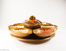 Load image into Gallery viewer, MAURICE OF CALIFORNIA MID CENTURY BROWN AND ORANGE CERAMIC LAZY SUSAN
