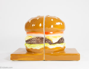 CERAMIC CHEESE BURGER BOOKENDS (ADVERTISING?)