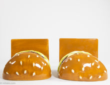 Load image into Gallery viewer, CERAMIC CHEESE BURGER BOOKENDS (ADVERTISING?)
