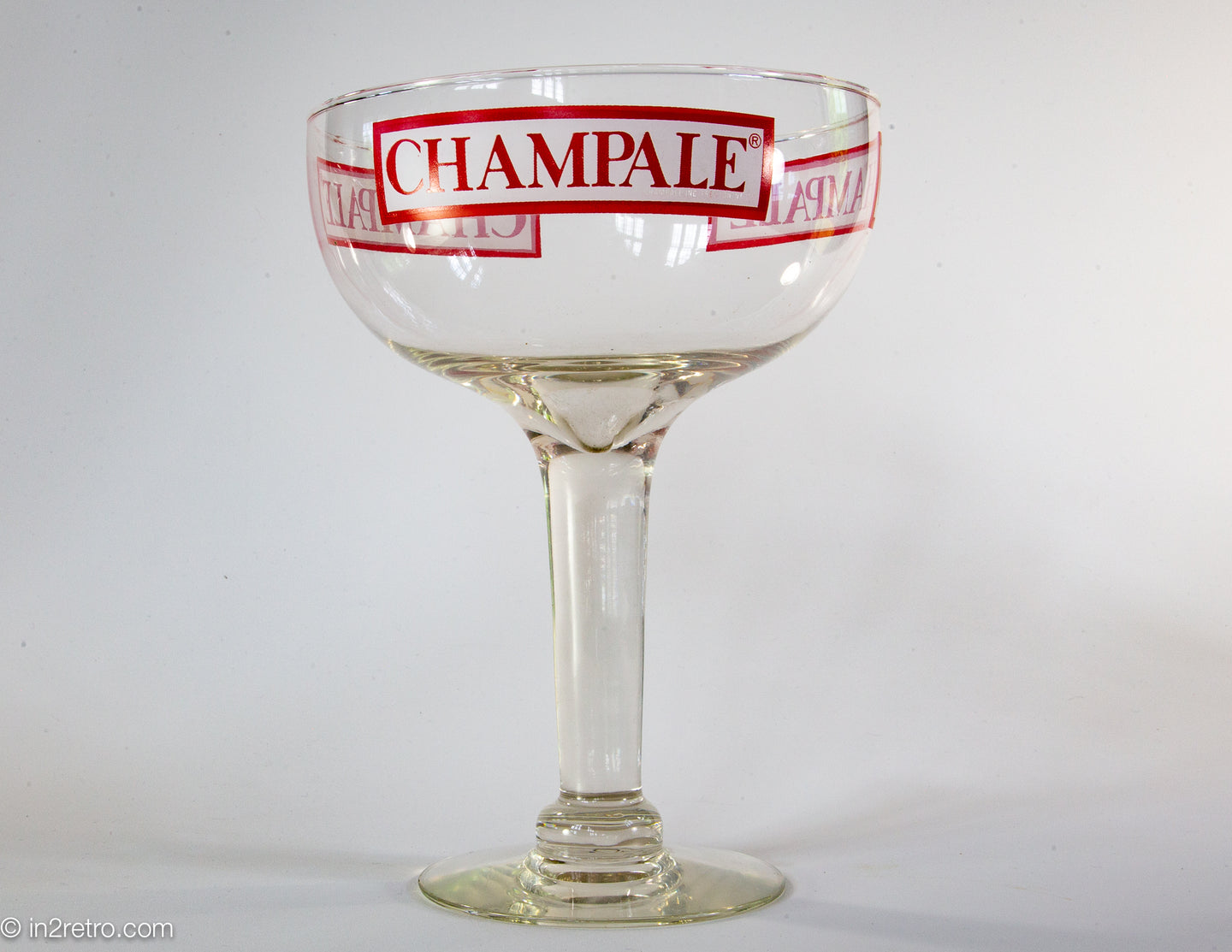 VINTAGE 10.5 INCH CHAMPALE LARGE OVERSIZED ADVERTISING CHAMPAGNE GLASS