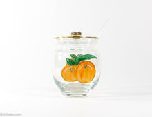 Load image into Gallery viewer, VINTAGE ROMANIA CRYSTAL ORANGES MARMALADE/JELLY JAR - NEVER USED
