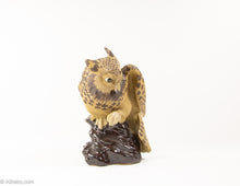 Load image into Gallery viewer, HAND PAINTED RESIN POTTERY HORNED OWL STATUE/SCULPTURE/FIGURINE
