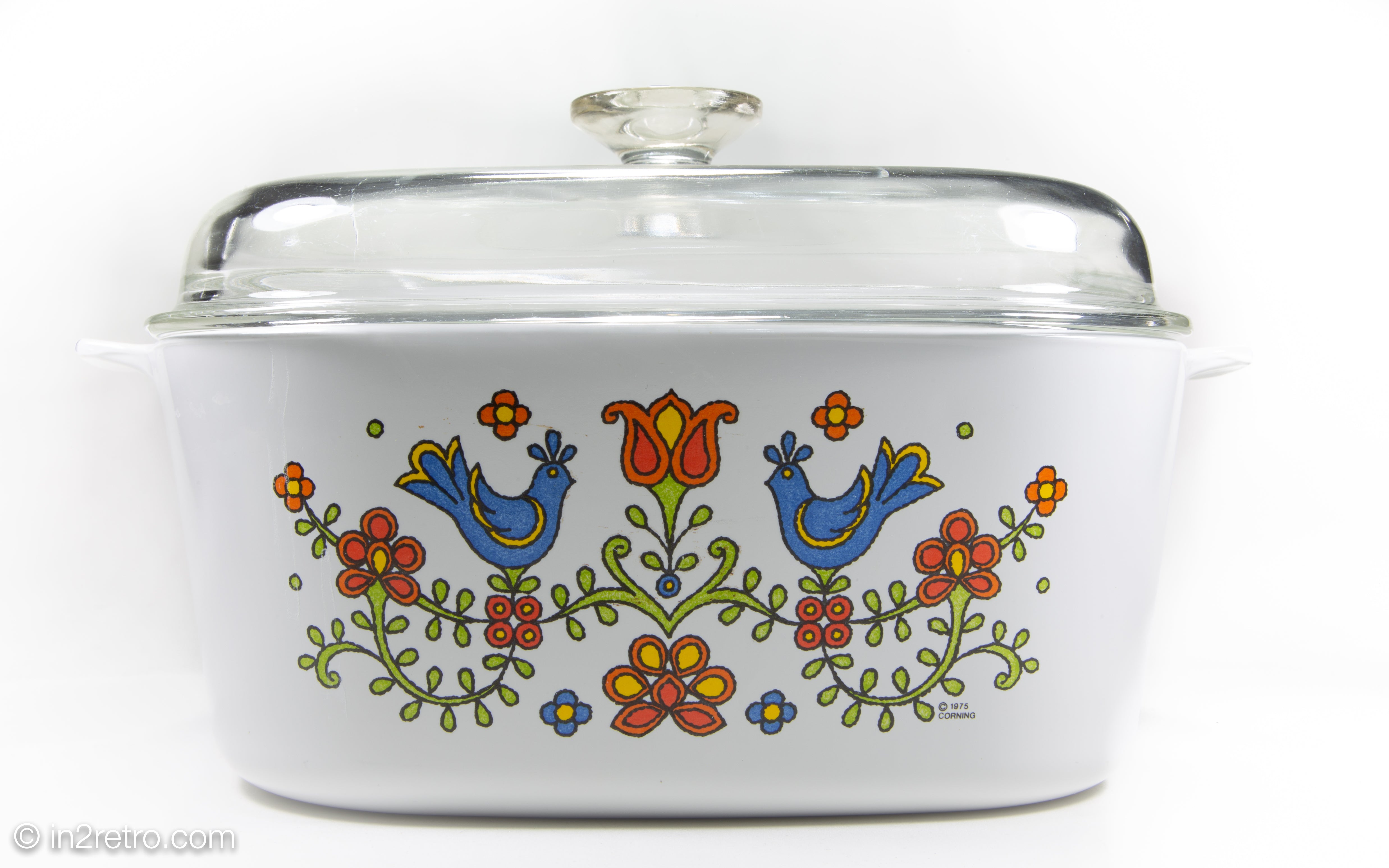 VINTAGE CORNINGWARE PYREX COUNTRY FESTIVAL 5 QUART CASSEROLE DISH WI in2retro