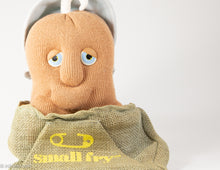 Load image into Gallery viewer, VINTAGE ROBERT ARMSTRONG COUCH POTATO BOY SMALL FRY TOY BURLAP SACK - 1987
