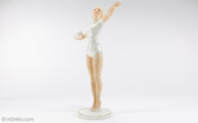 Load image into Gallery viewer, SCHAUBACH KUNST GERMANY PORCELAIN ART DECO LADY HOLDING A VOLLEY BALL FIGURINE/STATUE | 1930s
