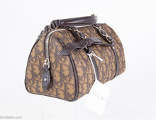 Load image into Gallery viewer, VINTAGE AUTHENTIC DIOR TROT ROM BROWN DOUBLE HANDLED BAG/ NEW WITH TAGS
