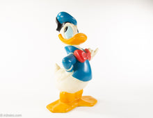 Load image into Gallery viewer, VINTAGE 1970&#39;S WALT DISNEY DONALD DUCK FIGURINE BANK BY ILLCO TOY WITH STOPPER/PLUG
