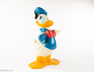 VINTAGE 1970'S WALT DISNEY DONALD DUCK FIGURINE BANK BY ILLCO TOY WITH STOPPER/PLUG