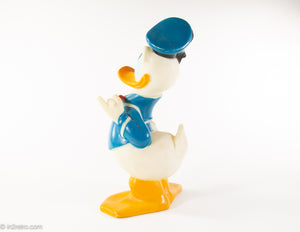 VINTAGE 1970'S WALT DISNEY DONALD DUCK FIGURINE BANK BY ILLCO TOY WITH STOPPER/PLUG