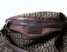Load image into Gallery viewer, FENDI ZUCCHINO MAMMA BAGUETTE BROWN CANVAS SHOULDER BAG
