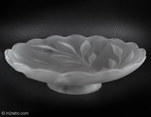Load image into Gallery viewer, VINTAGE FROSTED CAMPHOR GLASS FLORAL PEDESTAL BOWL
