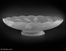Load image into Gallery viewer, VINTAGE FROSTED CAMPHOR GLASS FLORAL PEDESTAL BOWL
