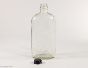 VINTAGE OWENS-ILLINOIS GLASS COMPANY GRAPE DECORATED PRESSED GLASS WINE BOTTLE/ 1930s