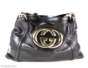 Authentic White Huge GG GOLD LOGO Leather Crossbody GUCCI Bag, Made In  ITALY
