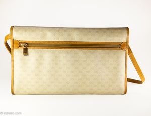 Gucci Beige Monogram Micro GG Crossbody Flap Bag 1216g1