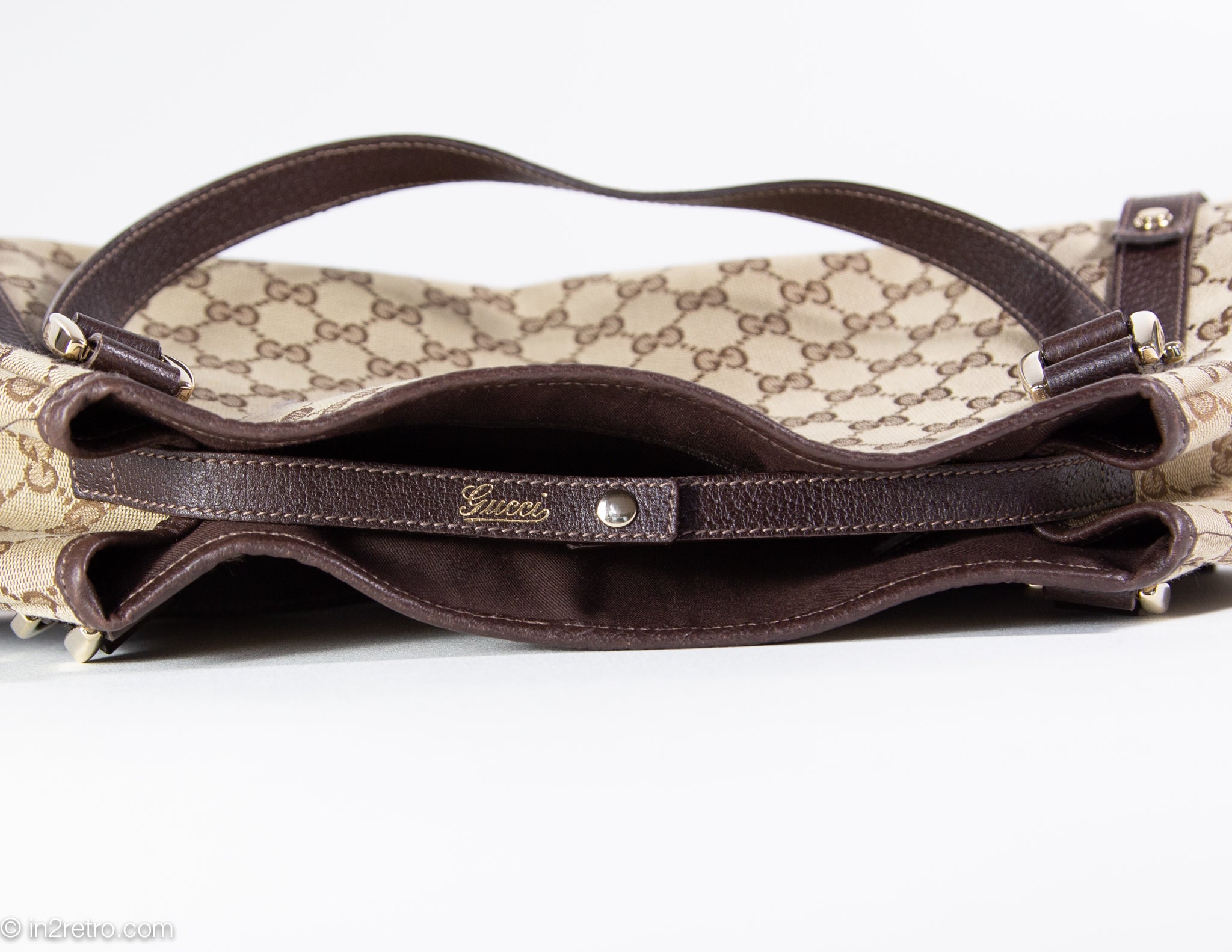 Italian medieval GUCCI leather and canvas Monogram logo one